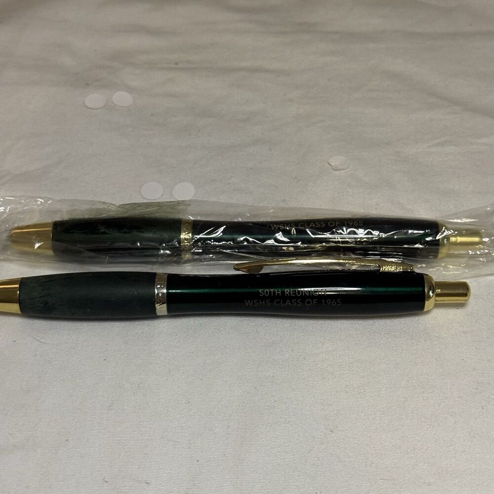 2 Commemorative Ballpoint Pens Vintage Adler "50th Reunion WSHS Class Of 1965"